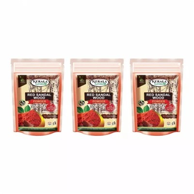 Набор порошка Красного сандала (3 x 100 г), Red Sandal Wood Powder Set, произв. Kerala Ayurvedic