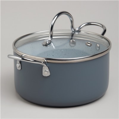 КАСТРЮЛЯ AGNESS С АНТИП. ПОКР.  И СТЕКЛ. КРЫШКОЙ 1350 МЛ, 16*8 СМ