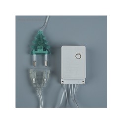 Гирлянда «Бахрома» 2.4×0.9 м с насадками «Ёлки», IP20, прозрачная нить, 138 LED, свечение мульти, 8 режимов, 220 В