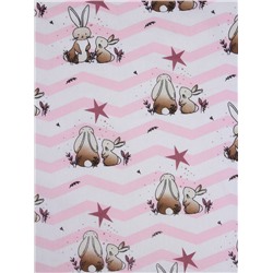 КПБ Зайчики розовый яселька поплин