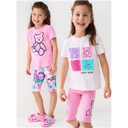 Леггинсы укороченные для девочки, 2 пары в комплекте