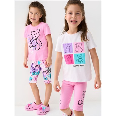 Леггинсы укороченные для девочки, 2 пары в комплекте