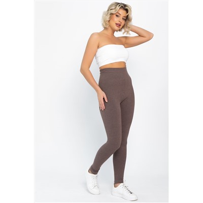 Лосины в рубчик утепленные (кофе) Б14804-7М