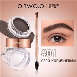 Восковой гель для бровей O.TWO.O, 2 в 1 #01 Серо-коричневый