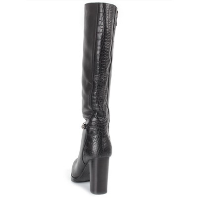 X655-G1514RM N969 BLACK Сапоги зимние женские (натуральная кожа, натуральная байка, натуральный мех)