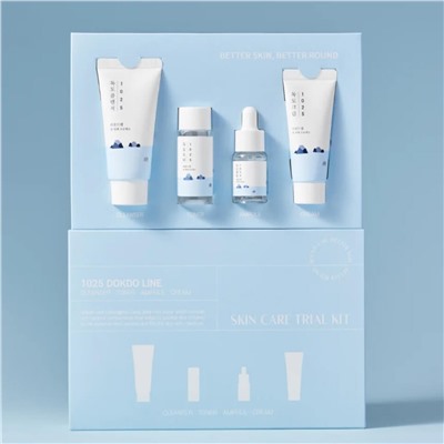ROUND LAB Набор средств для лица с морской водой: пенка, тонер, сыворотка, крем / 1025 Dokdo Trial Kit, 30 мл, 20 мл x 2, 10 мл