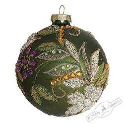 Шар "Волшебный сад" верде матовый (стекло) 10 см