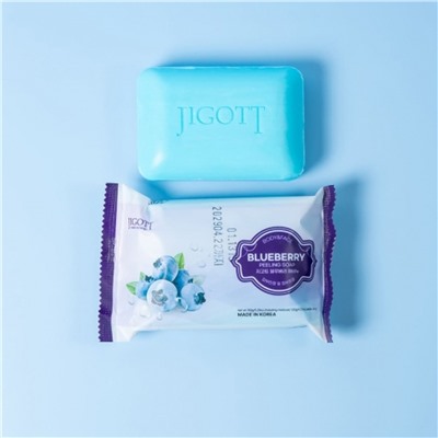 Jigott Мыло-скраб для лица и тела с экстрактом черники / Blueberry Scrub Soap, 150 г