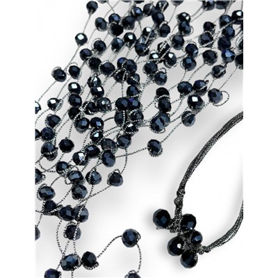 Комплект бижутерии "Хрустальная россыпь" , цвет синий гематитовый