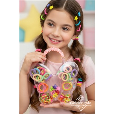 Набор детский аксессуаров для волос в сумочке 102 предмета