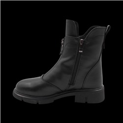 Ботинки из натуральной кожи на меху РА06-1 черные