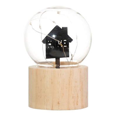 Фигурка светящаяся RISALUX «Дом», LED-ночник, 3×AG10, шар-8 см, 6.5×6.5×11.5 см