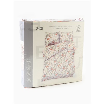 Постельное бельё "Этель" 1.5 сп Summer bloom 143*215 см,150*214 см, 70*70 см-2 шт, поплин 125 г/м2, хл 100%