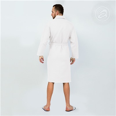 Халат мужской вафельный запашной с воротником белый