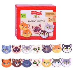 Игра настольная Мемо "Коты" Far far land wood  (24 фишки в коробке)