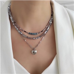 Сет из гематита серебристого цвета