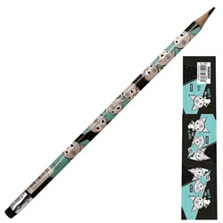 Карандаш ч/графитный с ластиком "Kuromi-3", с голографческой пленкой