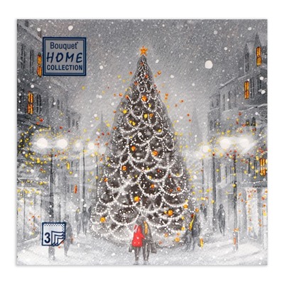 Новогодние салфетки бумажные Home Collection «Волшебная ночь», 3 слоя, 33х33 см, 20 шт