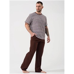 Мужская пижама "Полоса" 2440-К / Коричневый