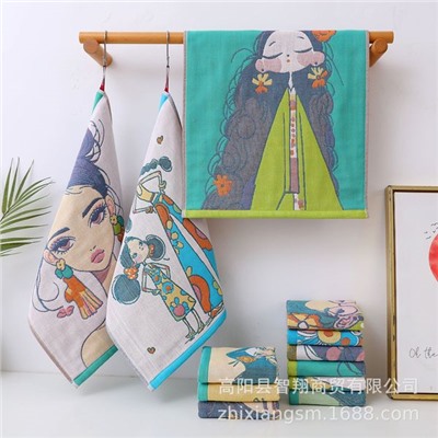 Gauze cotton scarf, soft wet wipes for face washing, children's towel, Chinese style