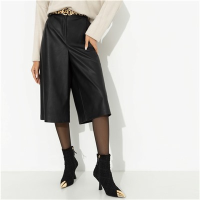 Кюлоты из экокожи, Неожиданный подарок (black)