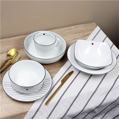Тарелка керамическая плоская «С любовью», 20 см, Dolce Ceramo