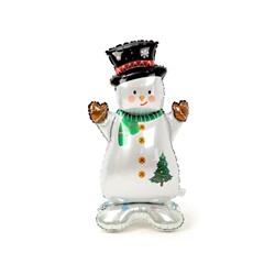 Воздушный шар фольгированный 47" «Снеговик в цилиндре», под воздух