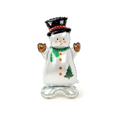 Воздушный шар фольгированный 47" «Снеговик в цилиндре», под воздух