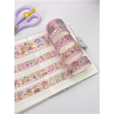 Набор декоративного скотча 4 шт. "Cute ballon" pink, шоу-бокс 12 шт.