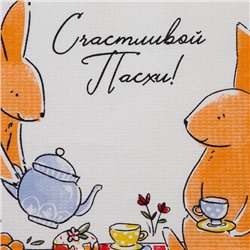 Полотенце Доляна «Пасхальные зайчики» 35×60 см,100% хлопок, вафля