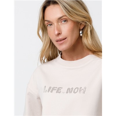 Свитшот из эластичного футера с авторским принтом