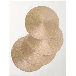 Салфетки сервировочные на стол Доляна «Соломка», d=38 см, 4 шт., золотые