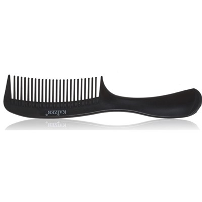 KAIZER Гребень пластиковый, с ручкой, черный, 200 мм (0197)