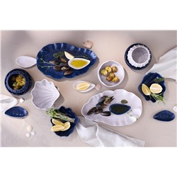 Блюдо сервировочное Clams синего цвета из коллекции Sea treasures