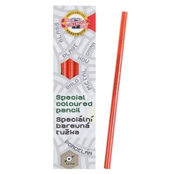Карандаш для рис-я на стекле, фарфоре, пластмассе и металле красный KOH-I-NOOR 3263001001KS/6/Че