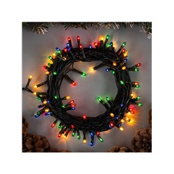 Гирлянда «Нить» 5.5 м, IP20, тёмная нить, 140 ламп, свечение мульти, 8 режимов, 220 В