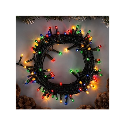 Гирлянда «Нить» 5.5 м, IP20, тёмная нить, 140 ламп, свечение мульти, 8 режимов, 220 В