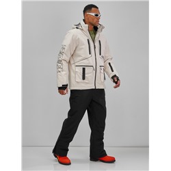Горнолыжный костюм мужской зимний белого цвета 394Bl