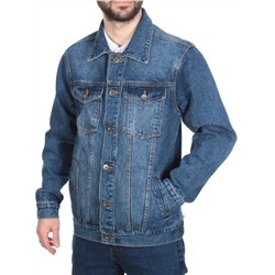 5925 BLUE Куртка джинсовая мужская JEANS FASHION (80% хлопок, 15% полиамид, 5% спандекс)