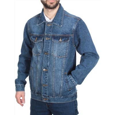 5925 BLUE Куртка джинсовая мужская JEANS FASHION (80% хлопок, 15% полиамид, 5% спандекс)