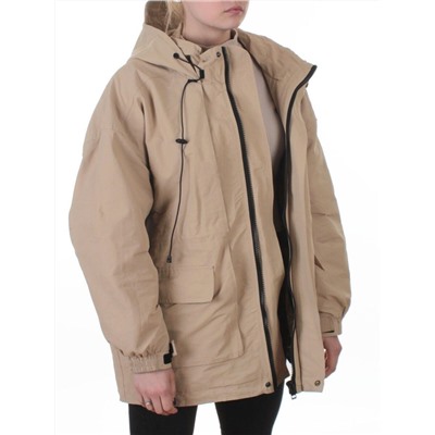 3096 BEIGE Куртка демисезонная женская (100 гр. холлофайбер)