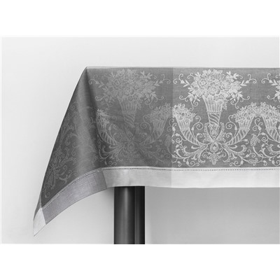 0с34 ЯК   Скатерть  178*178  "Волшебница"  цв. серый/черный