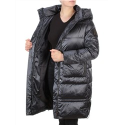 9106 BLACK Пальто зимнее женское  FLOWEROVE (200 гр. холлофайбера)