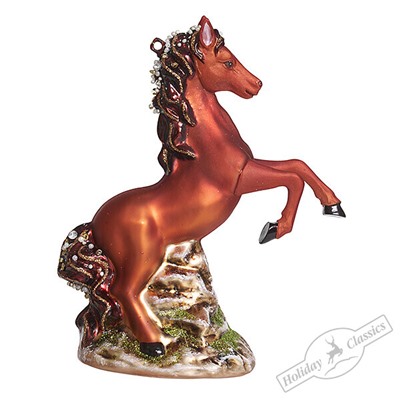 Лошадь Скалистых гор вороная (стекло) 14х5х15 см