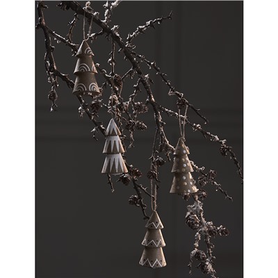 Набор елочных украшений из папье-маше Zero waste из коллекции New Year Essential, 4 шт.