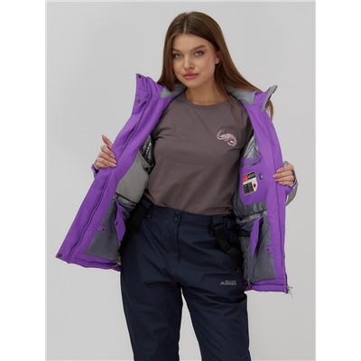 Горнолыжный костюм женский зимний УЦЕНКА фиолетового цвета 02809F