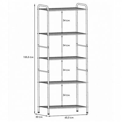 Стеллаж "Валенсия 25" (VALENCIA 25 Shelf rack) СТВ25 ГР (Графит)