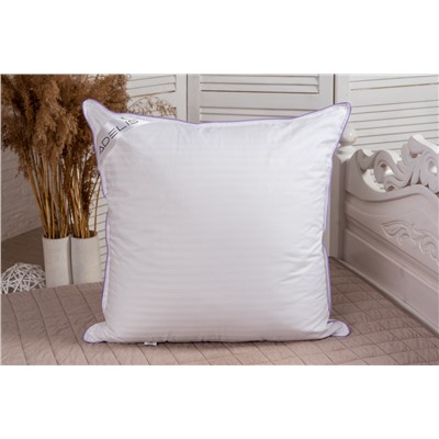 Подушка "Лебяжий пух" страйп-сатин  леб.пух, атл.кант,отстрочка,лента,сумка(Н)