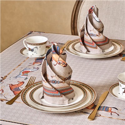 НАБОР САЛФЕТОК  2 ШТ "PASSAGE",40Х40СМ, 100% ХЛОПОК, КАПУЧИНО,ТВИЛ