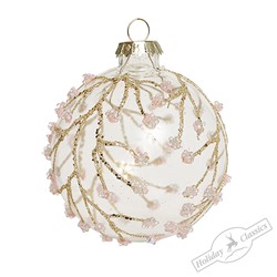 Шар "Цветущая сакура" (стекло прозрачное) 8 см